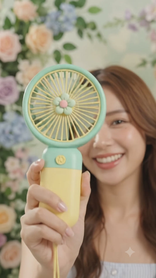 Portable Handheld Fan - Ultra Quiet Little Flower Handheld Fan | Battery Operated Fan, Handheld Fan for Outdoor Travel Commute